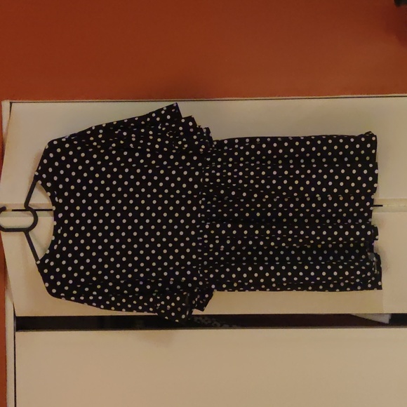 Velvet Torch Black Polkadot Dress, Large - Picture 2 of 3